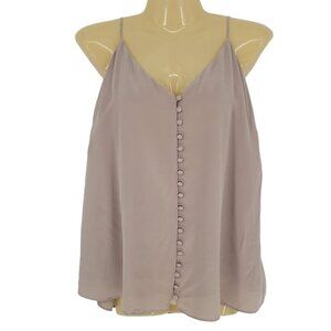 Wilfred Aritzia womens Large blush pink Marquis camisole full button 100% silk
